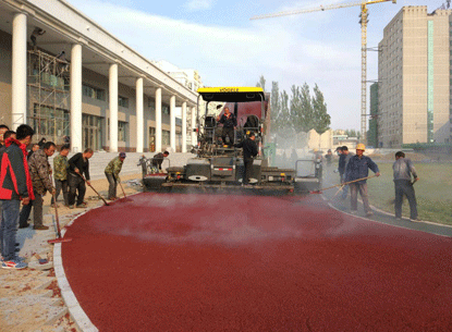 How to make colorful pavement on cement pavement