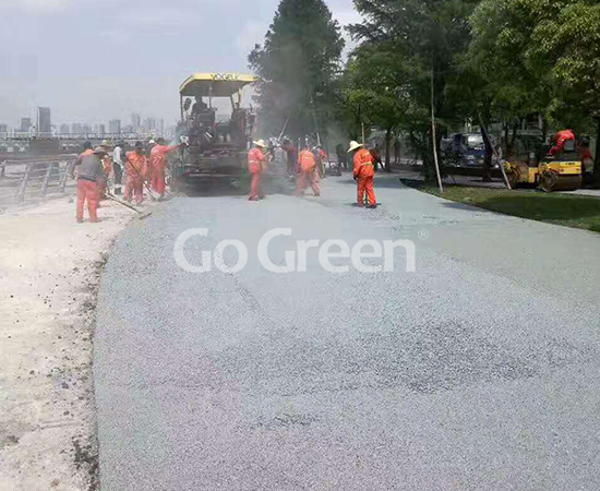 Colorful permeable asphalt pavement dedicated to coastal cities